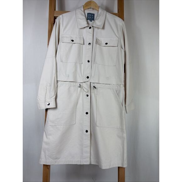 209 WST Jackets & Blazers - NWT 209 WST Beige Snap Up Twill Dress OR Jacket OR Skirt #1194 Size MD READ!!!